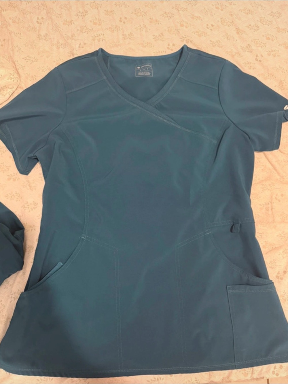 INFINITY Women's Scrub Top - Caribbean Blue